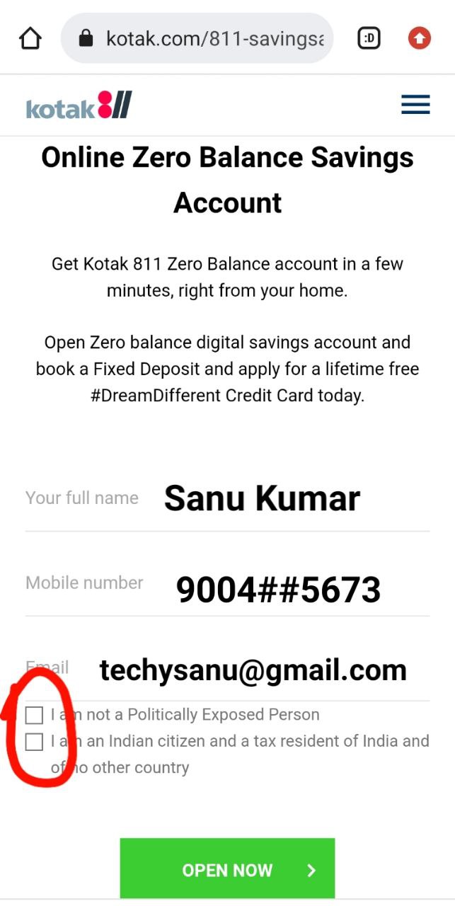 Kotak Mahinra Bank में Zero Balance Account कैसे खोलें Kotak Mahindra Bank Zero Balance 3536