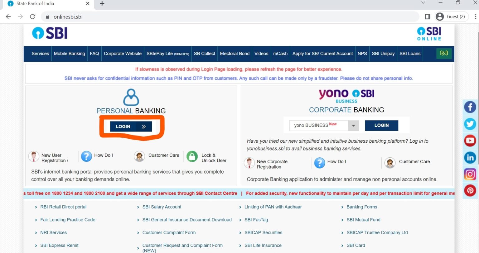 how to create new user id and password in yono sbi