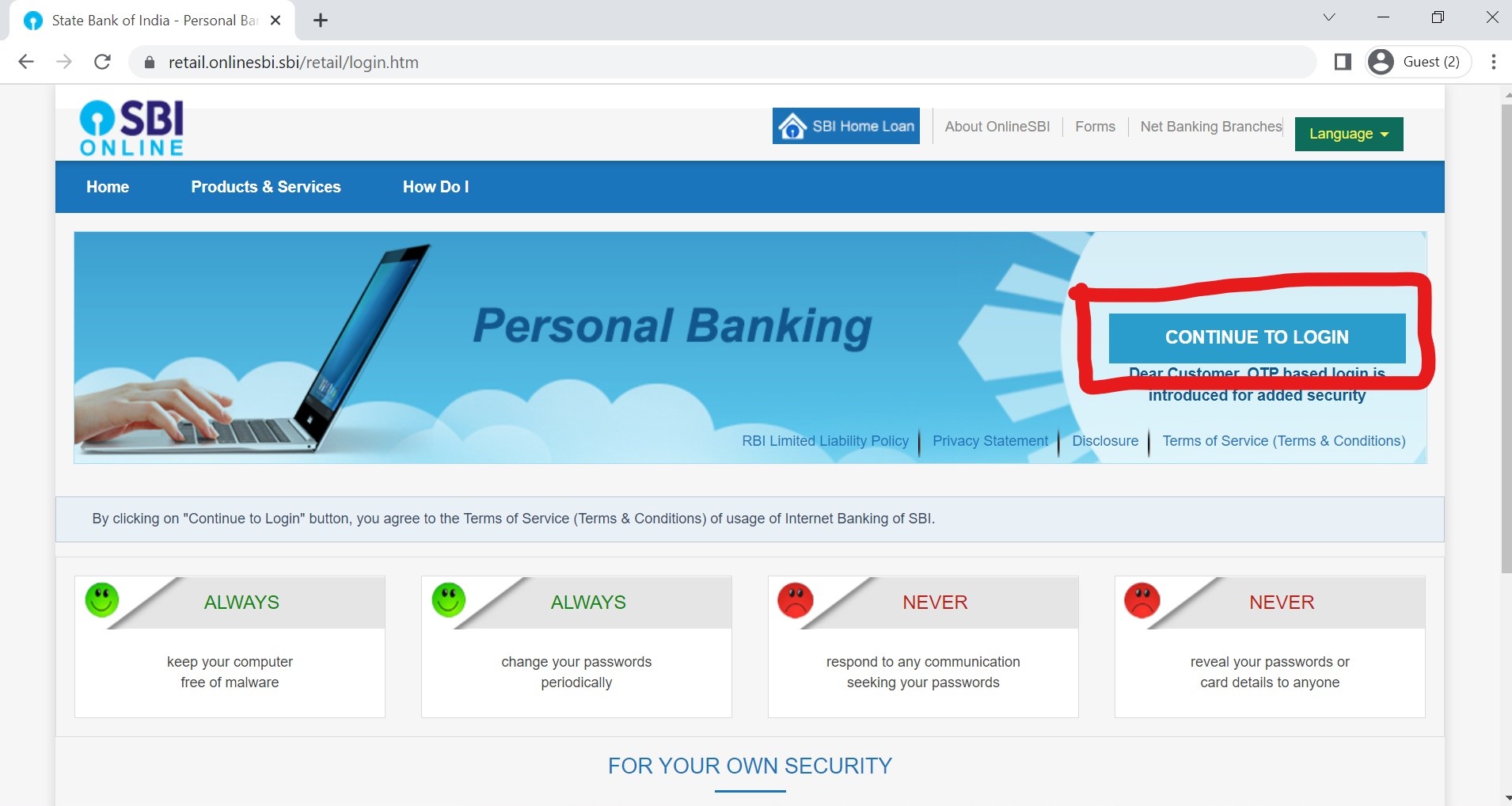 sbi user id example yono